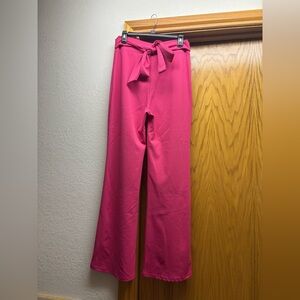 Women's Maxi Pink Tie-Waist Pants